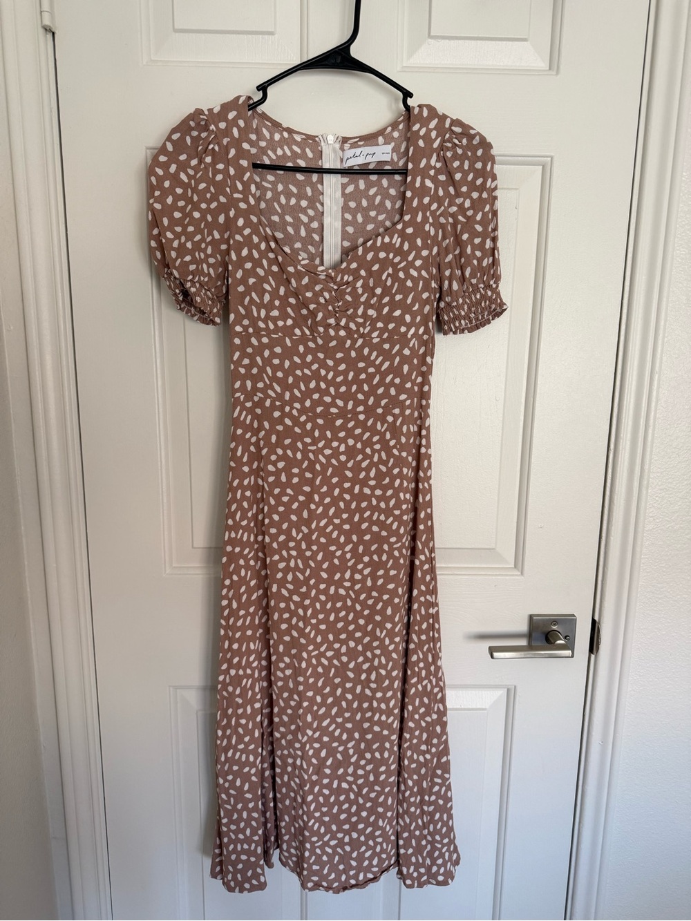 Petal & Pup Beige Dot Midi Dress